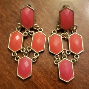 Hot Pink Orange Earrings